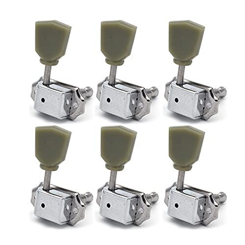 Gitarren-Tuning-Pegs Linke und rechte Handweinlesegitarre Deluxe Verriegelungsstring-Tuning-Stifte, Maschinenköpfe Greenische Button Chrom/Schwarz/Golden Tuner-Maschinenköpfe (Color : Chrome 6R)