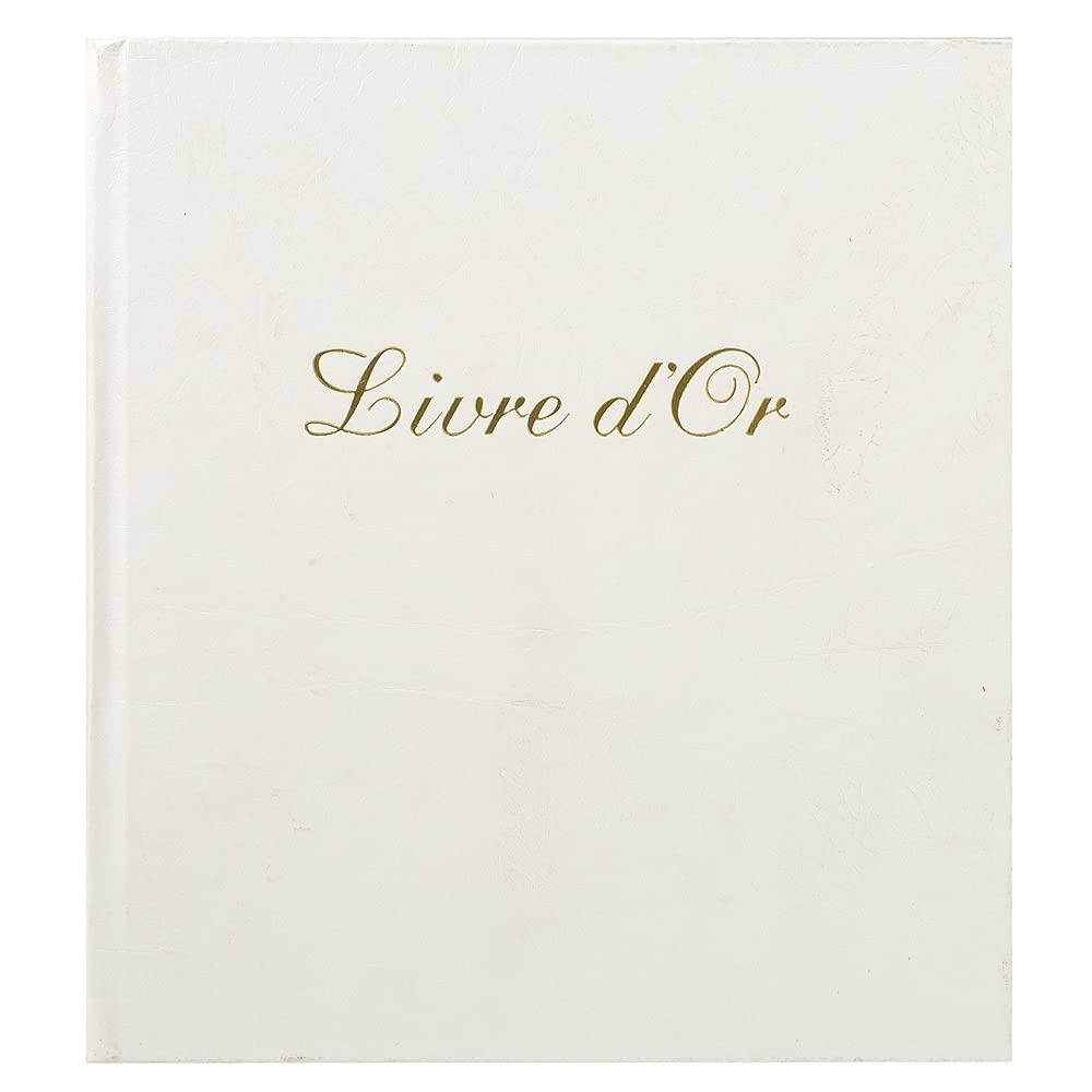 Exacompta 4712E Gästebuch Alpille, Cover aus Kunstleder, 27 x 22cm, mit Lesezeichen, 140 Seiten blanko, 110g, 1 Stück, Weiß