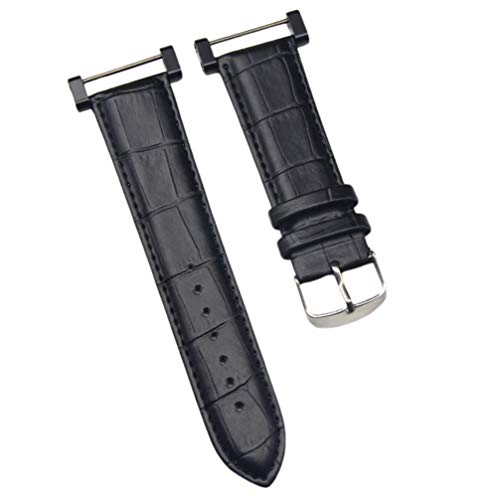 NICERIO Kompatibel mit Suunto Core Armband - Leder-Ersatzuhrenarmband Inklusive Ösenadapter und Schraubwerkzeugen - schwarz