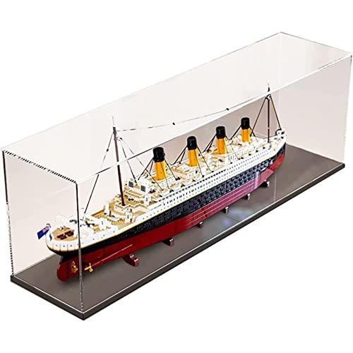 Acryl Vitrine Box Für Lego 10294 Titanic, Acryl Vitrine, staubdichte Aufbewahrungsbox Präsentationsbox für Minifiguren Spielzeug Sammlung (140 * 20 * 50cm) a-3mm
