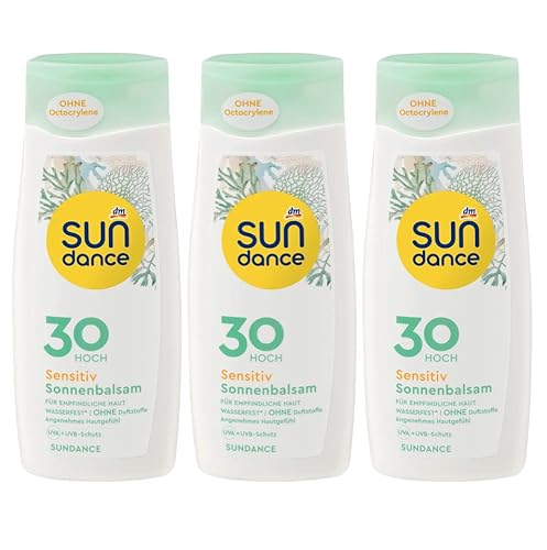 SUNDANCE Sonnenschutz Sonnenbalsam Sonnenmilch sensitiv LSF 30 HOCH, 3er-Pack (3 x 200 ml), 600 ml