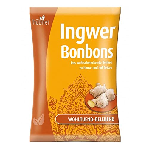 HUEBNER Bonbons, Ingwer, 70g (12er Pack)