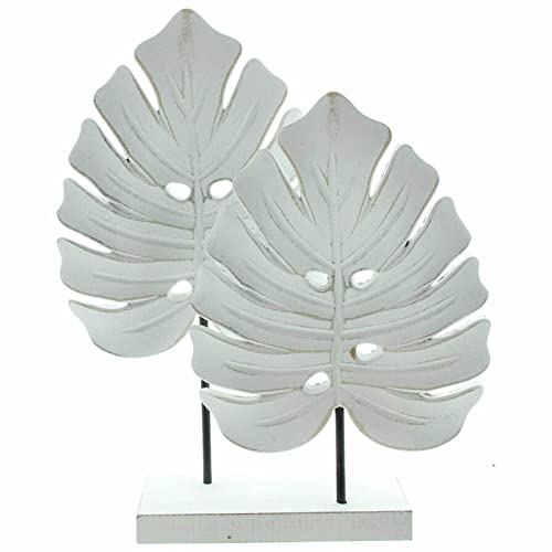 SIDCO Deko-Objekt Blätter schwarz-weiß Metall Skulptur Tischdeko Deko Aufsteller Trend