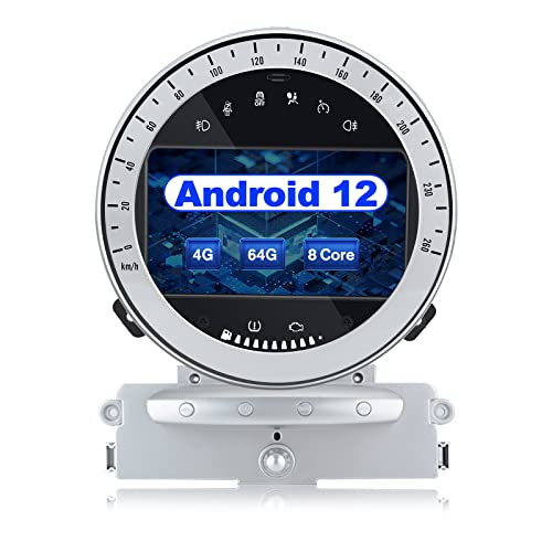 AWESAFE Android 12 Autoradio für BMW Mini Cooper 2006-2013 Radio mit Navigation Carplay Android Auto Unterstützt Bluetooth 4G WiFi WLAN USB SD
