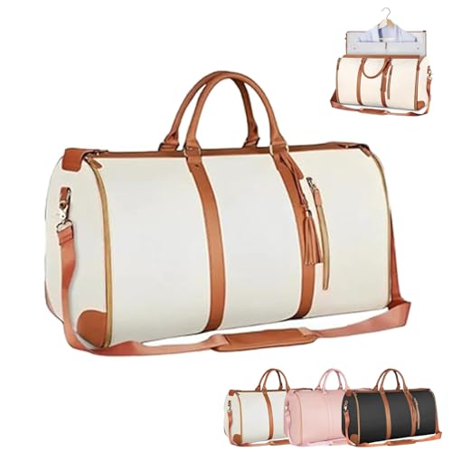 Lucshy Travel Bag, Travelher Foldable Clothing Bag, Versatile Tashlo Travel Bag, Tashlo Travel Garment Duffle Bag (Beige)