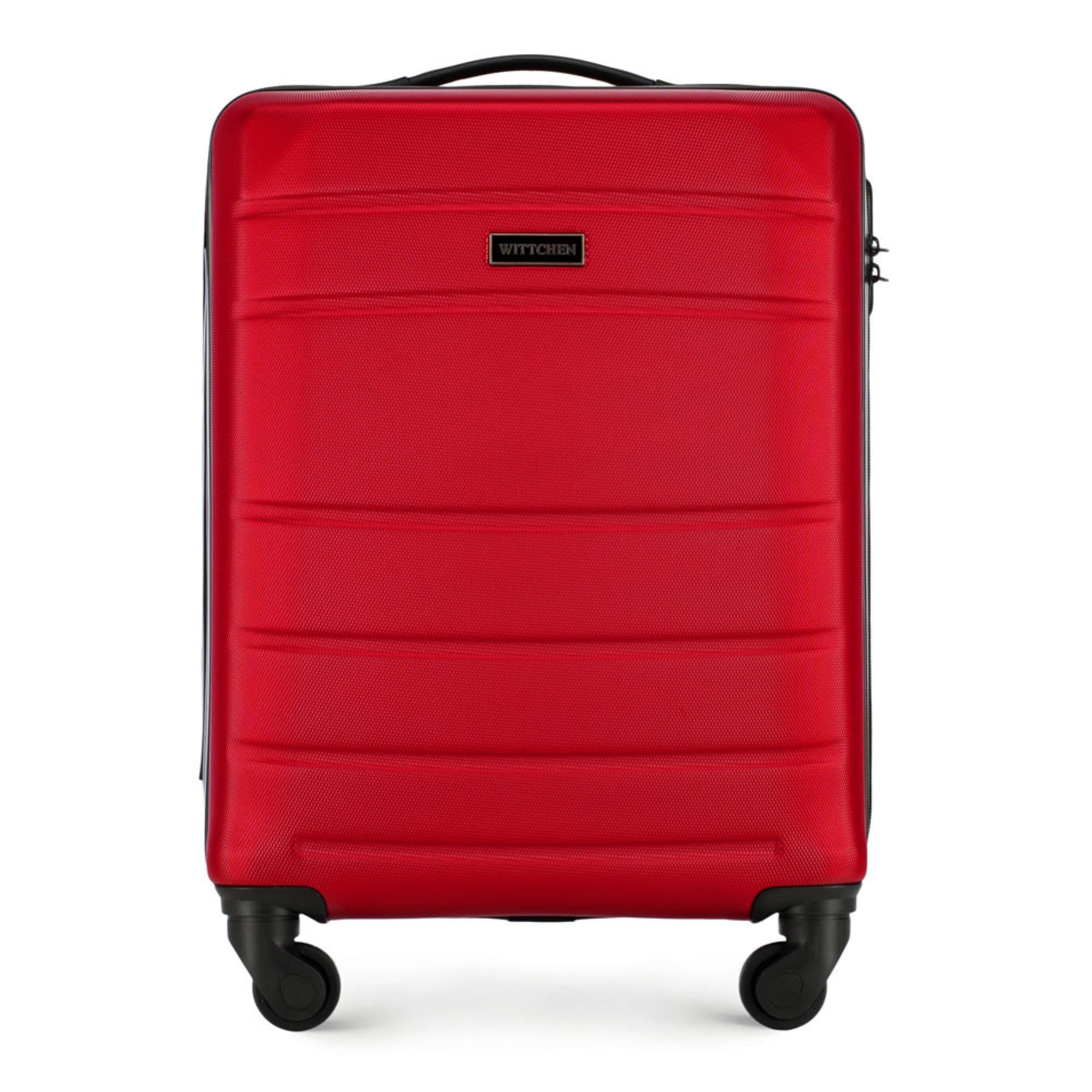 WITTCHEN Handgepäck Trolley Koffer Reisekoffer aus ABS Hartschalen Trolley 4 Rollen Kombinationsschloss Rot 56-3A-651-35