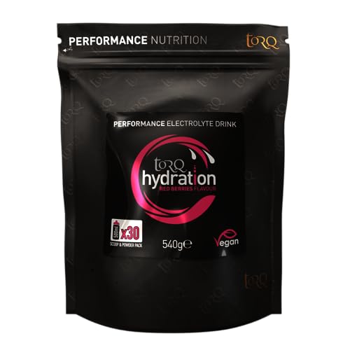 Torq Hydration Drink - Red Berries - Rapid Rehydration Electrolytes Powder Hypotonic Profile Running, Cycling, Sports Hydration Drink - 30 Servings - 540g