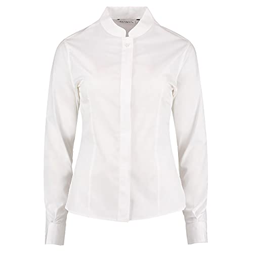 Kustom Kit Damen Hemd / Bluse mit Stehkragen, Langarm (36 DE) (Weiß)