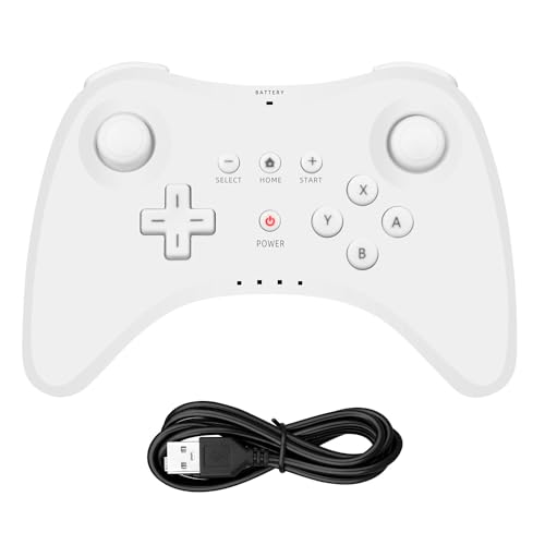 OSTENT Erweiterung Wireless Pro Controller kompatibel für Nintendo Wii U Gamepad Konsole Farbe Weiß