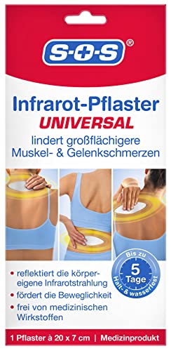 SOS Infrarot-Pflaster UNIVERSAL 6 St. - bei Muskel- & Gelenkschmerzen – reflektiert körpereigene Infrarotstrahlung - selbstklebend - 5 Tage halt- & wasserfest – Medizinprodukt