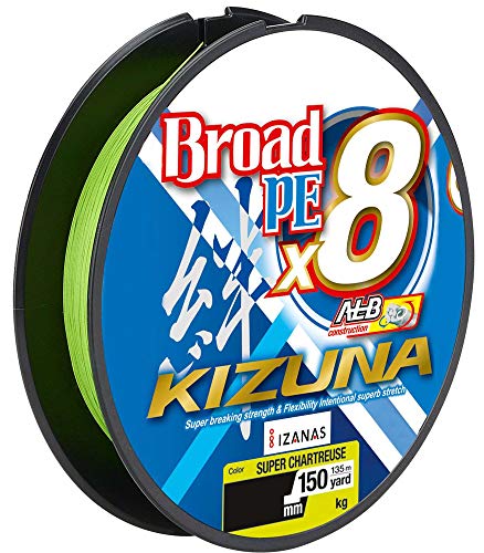 Owner Kizuna 8braid 135m - geflochtene Schnur zum Spinnfischen, Farbe:Chartreuse, Durchmesser/Tragkraft:0.10mm / 3.8kg