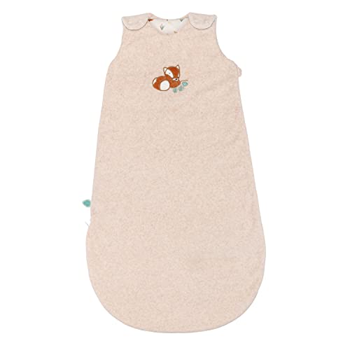 Nattou Baby-Schlafsack für den Sommer, Roter Panda Boris, 100 % Baumwolle (Außen), 100 % Polyester (Innen), 90 cm, PETA-geprüft und vegan, Boris & Jungo, Beige