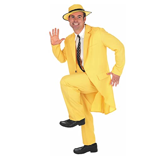Fun Shack Gelber Anzug Film Charakter Kostüm für Herren, Lustiges Faschingskostüm Erwachsene - L