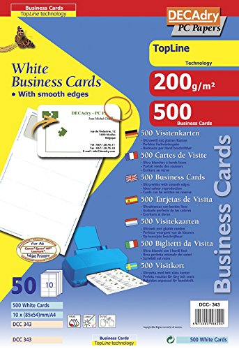 Decadry Topline Business Card BrtWht runde, 500 Stück