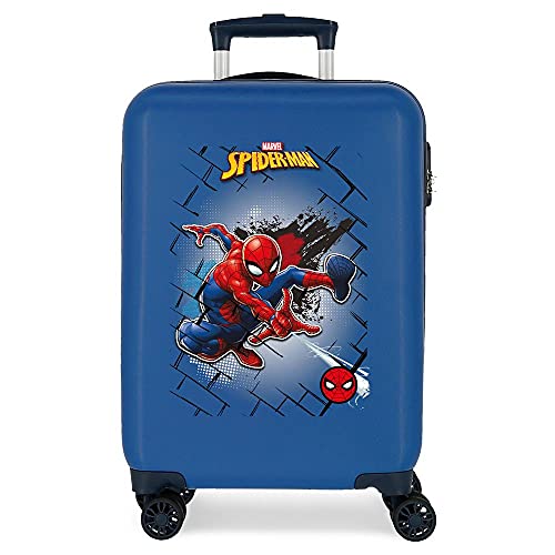 Marvel Spiderman Red Kabinentasche, blau, 38 x 55 x 20 cm, starr, ABS, seitlicher Zahlenkombinationsverschluss, 34 l, 2,66 kg, 4 Doppelrollen, Handgepäck.
