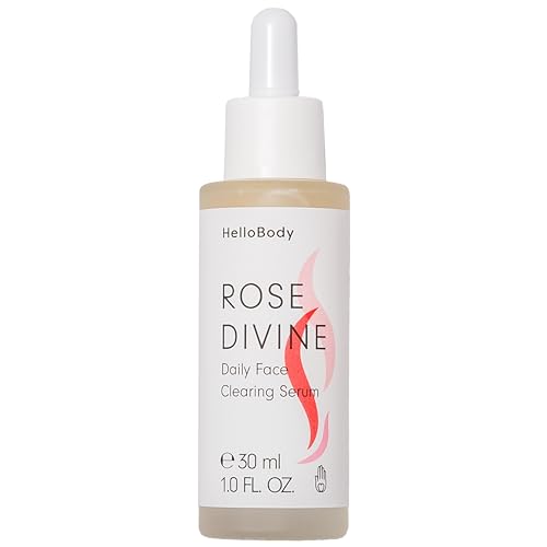 HelloBody Rose Divine klärendes Gesichtsserum (30 ml) – ausgleichendes Serum mit Rosenwasser – Fruchtsäurepeeling Effekt mit natürlicher Salicylsäure
