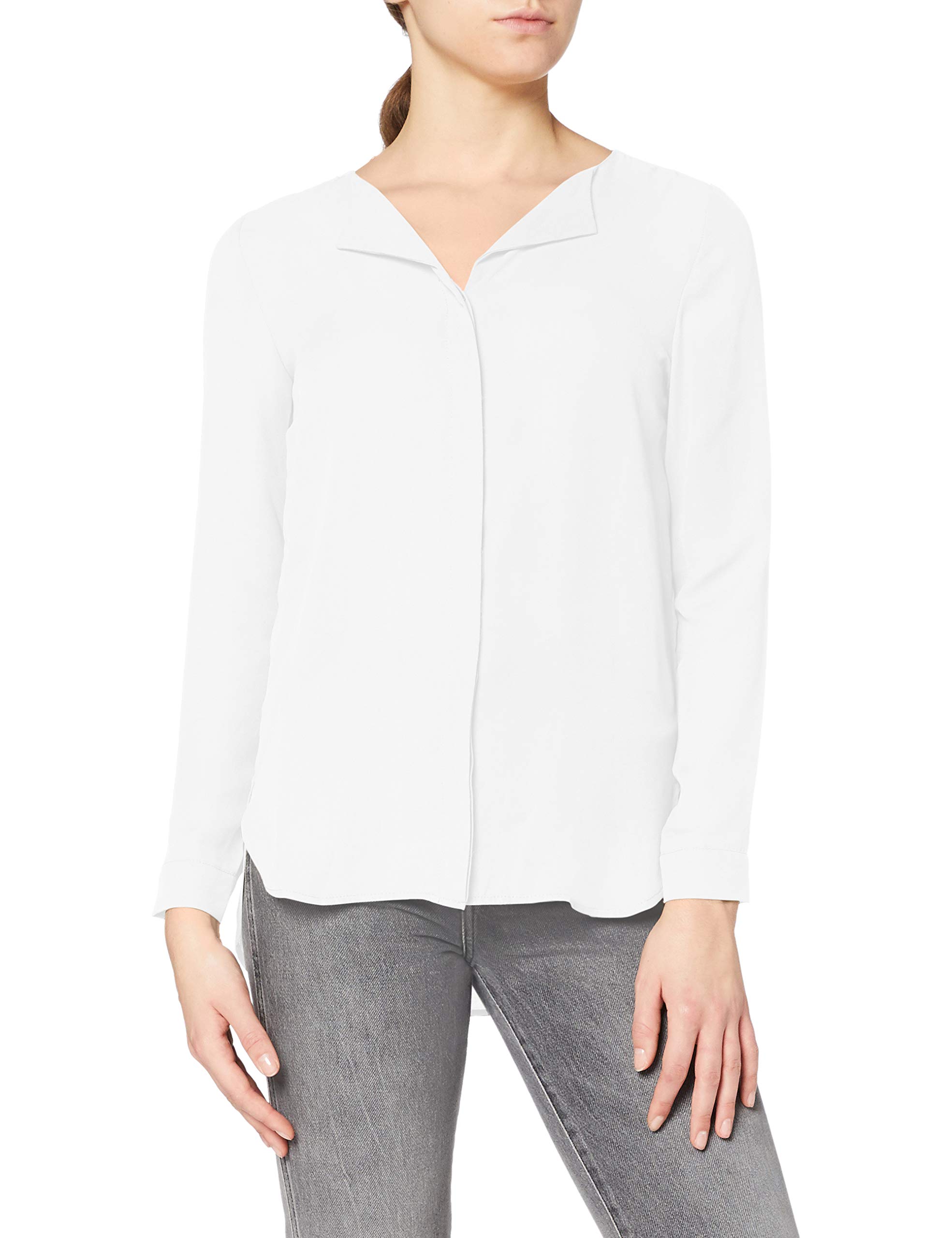 Vila Clothes Damen VILUCY L/S Shirt - NOOS Bluse,per Pack Weiß (Snow White Snow White),40 (Herstellergröße:L)