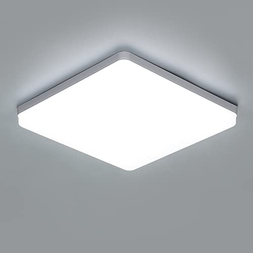 LED Deckenleuchte 48W 4320lm Quadratische Deckenlampe 6500K Tageslichtweiß Panel Light Badezimmerleuchte Innenbeleuchtung für Schlafzimmer Küche Flur Büro Esszimmer 30 * 30 * 4cm