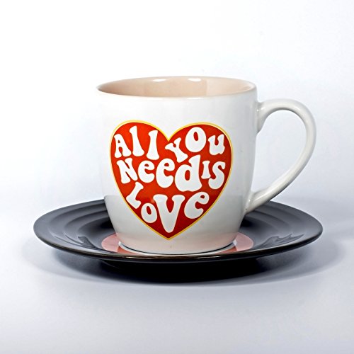Thumbs Up LMMUGLOVE Tassen-Set Lyrical Mug Love - Lennon and McCartney, Keramik, weiß, 15.78 x 10 x 15.7 cm, 2 EInheiten
