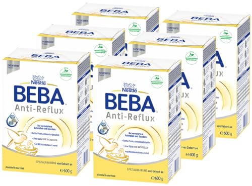 Nestlé BEBA AR, Anti-Reflux Spezialnahrung, Anfangsmilch, von Geburt an, 6er Pack (6 x 600 g)