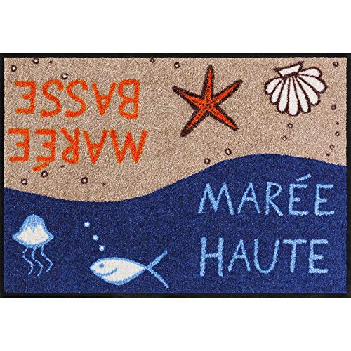 Salonloewe Fußmatte waschbar Welcome Home Mareé 50x75 cm Eingangs-Matte Fussabtreter maritim