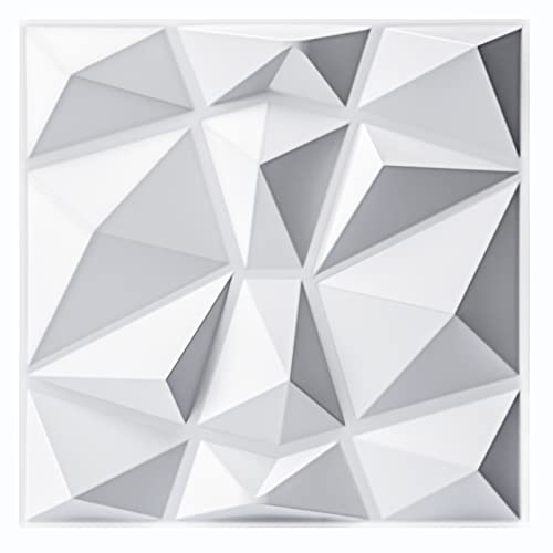 Art3d 33er Pack 3D Wandpaneele Diamant 30,5 x 30,5 cm matt weiß