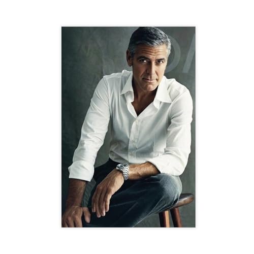 THEGIS Schauspieler George Clooney 1 Leinwand-Poster, Schlafzimmer, Dekoration, Sport, Landschaft, Büro, Raumdekoration, Geschenk, ungerahmt, 40 x 60 cm