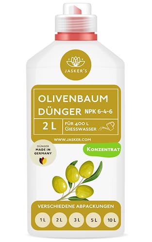 Bio Olivenbaum Dünger flüssig 2 Liter Konzentrat für 400 Liter Gießwasser - 100% organischer Dünger für Olivenbaum - Mediterraner Pflanzendünger für Garten & Kübel - Oliven Dünger