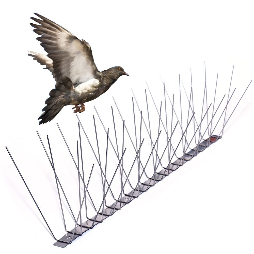 5 Meter 4 reihig Edelstahl Taubenabwehr Vogelabwehr Taubenspikes sehr stabil vormontiert Profiqualität von MD