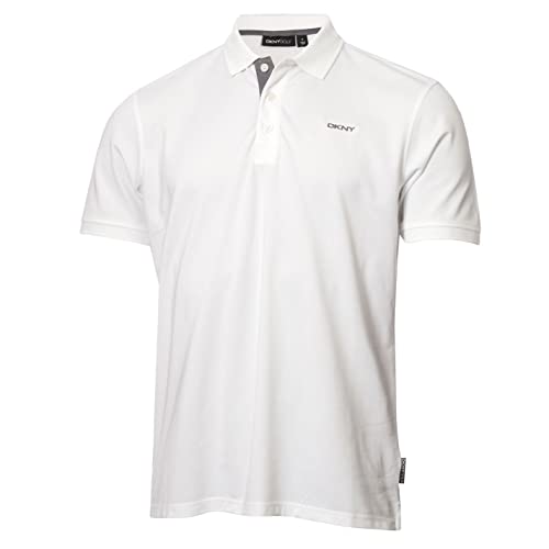 DKNY Herren Bronx Feuchtigkeitsdicking Golf Poloshirt - Weiß - S