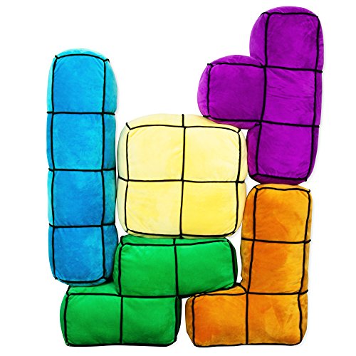 getDigital Arcade Block Kissen 5er Set | 5 große, Bunte und Flauschige 3D Arcade-Retro-Gaming-Kissen mit Velours-Bezug | bis zu 60 x 20 x 13cm Größe pro Kissen