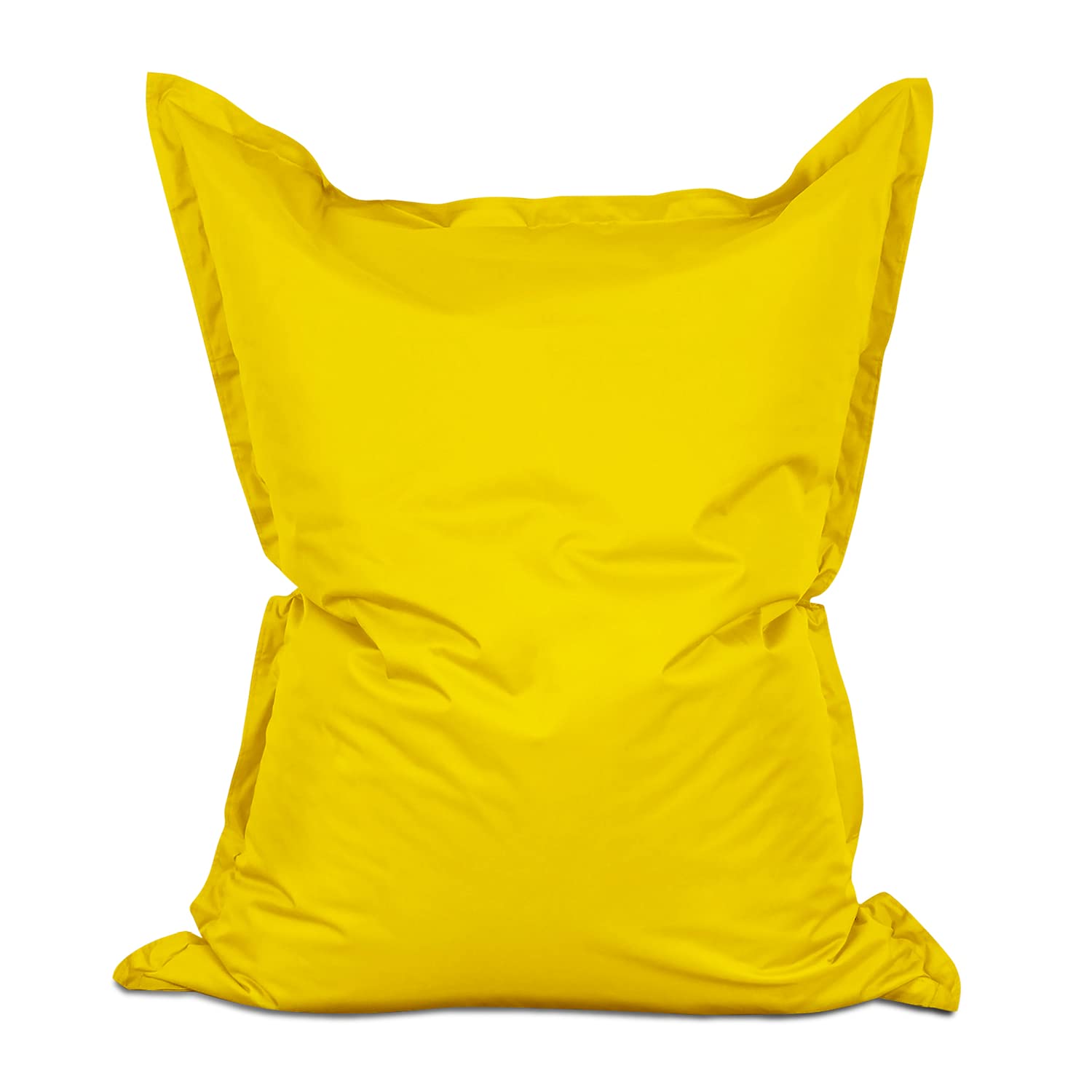 Lumaland Riesen-Sitzsack XXL 140x180 cm | Wasserfestes Indoor & Outdoor Liegekissen mit über 3 Mio. anpassungsfähigen EPS-Perlen | Bean Bag mit waschbarem Bezug [Gelb]