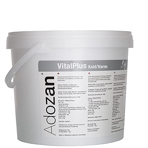 Adozan Vital Plus Protein Pulver 3000g | Geschmacksneutral 100% Protein Eiweißpulver | Sehr gut für warme und kalte Speisen und Getränke|Premium Qualität aus Dänemark
