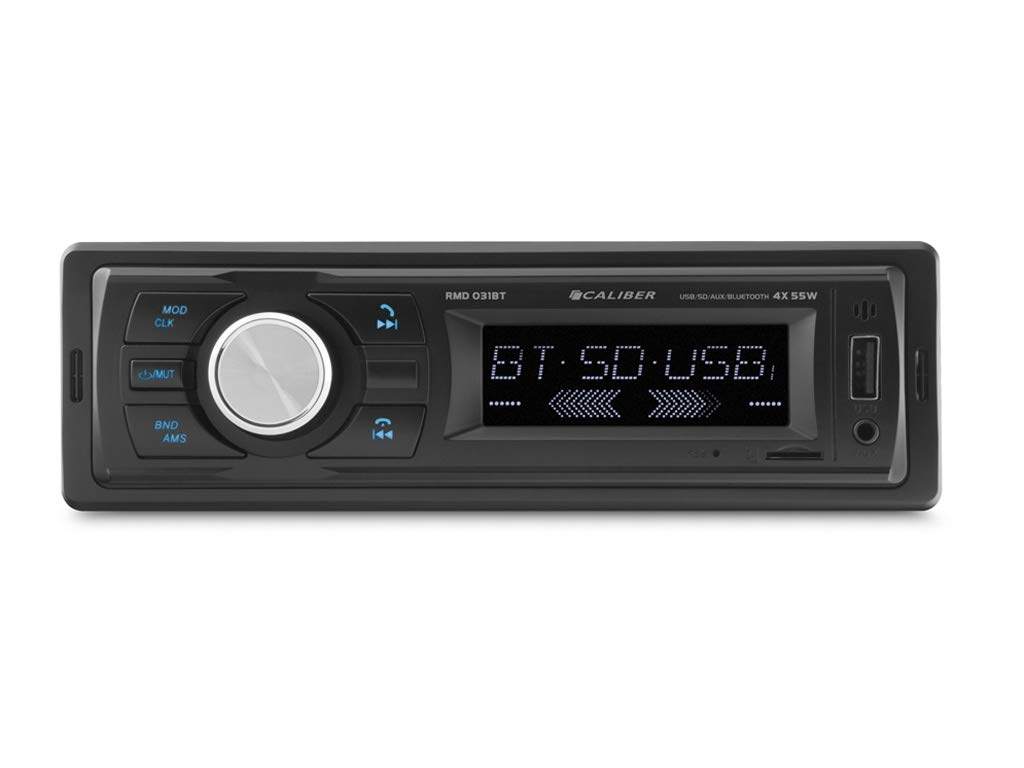 Caliber Autoradio - Auto Radio mit Bluetooth - Aux In - FM- SD - USB - 18 voreingestellte Sender - Mit Freisprechfunktion - 4X 55 Watt - Schwarz - 1 Din