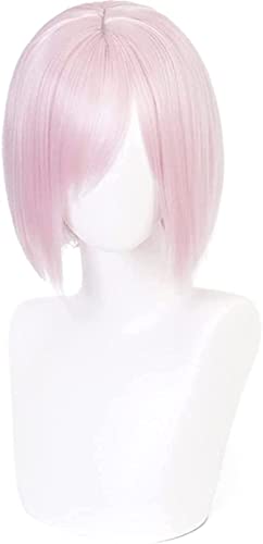 ZUKKY Anime Order Cosplay Wig Mash Kyrielight Wig Pink Women Short Hair Wig Role Play Halloween Party Dress Up Requisiten Zubehör Perücken mit Perückenkappe