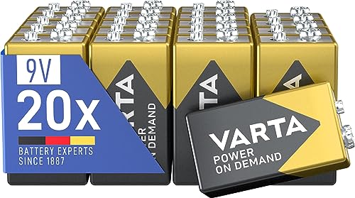 VARTA Power on Demand 9V Block 20er Pack - smart, flexibel und leistungsstark für den mobilen Endkonsumenten - z.B. für Smart Home Geräten, Rauchmelder, Brandmelder [Exklusiv bei Amazon]