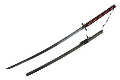 Bleach Bankai Cutting Moon Schwert handgeschmiedet – Bankai Cutting Moon Kurosaki Ichigo Schwert aus Karbonstahl mit Scheide 137 cm, Samurai Schwerter scharf echt für Ichigo Kostüm & Anime Geschenke