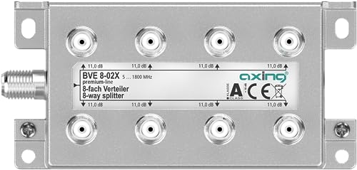 Axing BVE 8-02X 8-Fach Verteiler 11 dB 5-1800 MHz TV Data Internet Kabelfernsehen