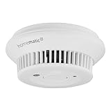 Homematic IP Smart Home Rauchwarnmelder mit Q-Label, Rauchmelder alarmiert lokal über die Sirene und per Push-Benachrichtigung in der Smartphone-App, integrierte LED-Notbeleuchtung, 142685A0