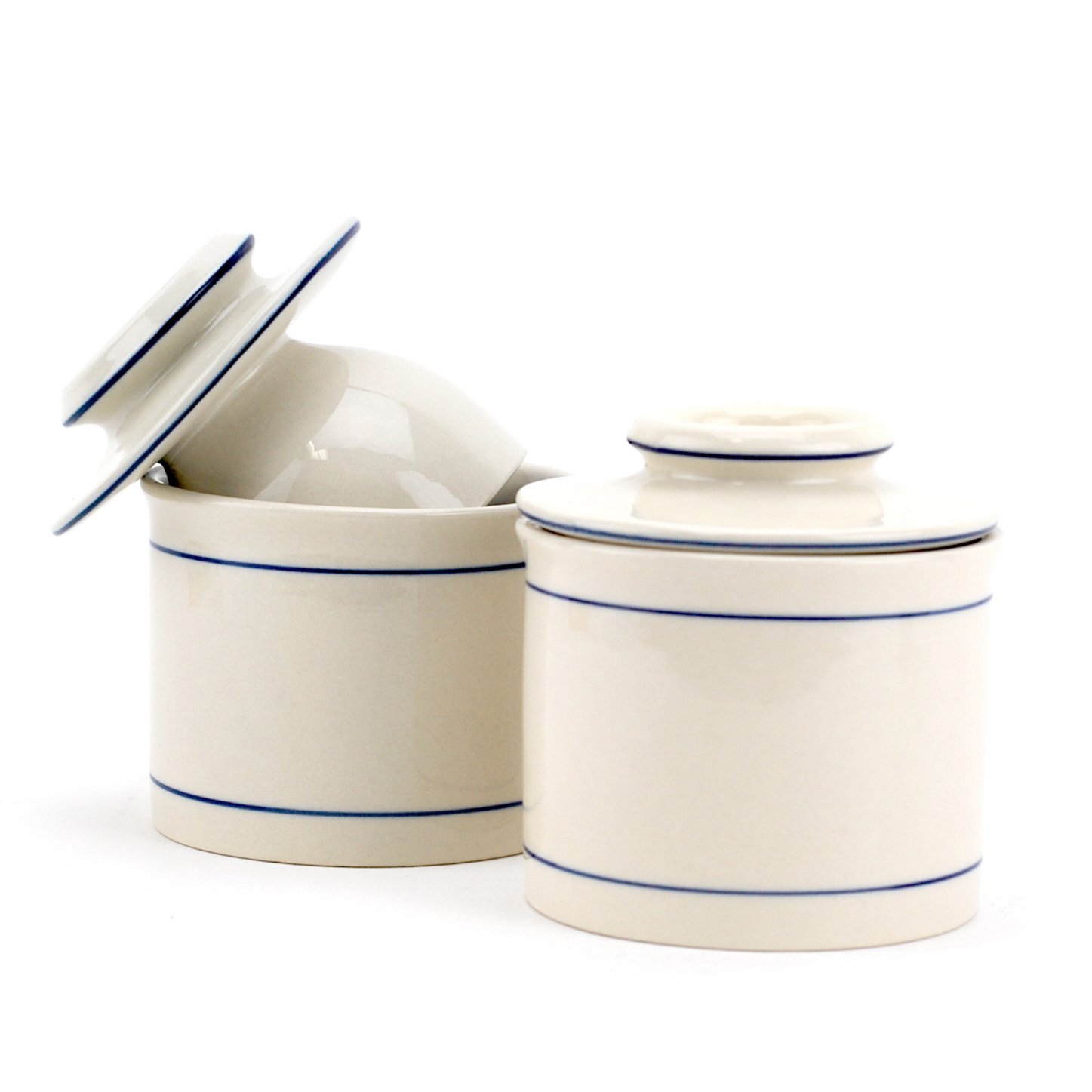 Norpro Glazed Stoneware Butter Keeper - Holds 1 Stick of Butter (2-Pack)