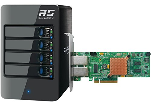 4 Bay RocketStor 6Gb/s SAS/SATA Hardware RAID Tower Enclosure, 4X Hot-swappable HDD/SSD Drive Bays, Upto 32TB Storage