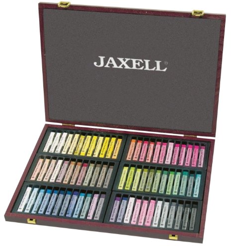 Honsell 47772 - Jaxell Pastellkreide, eckige Form, 72er Set, im Holzkoffer, für flächiges und präzises Arbeiten, satte, lichtechte Farben, ideal für Künstler, Hobbymaler, Schule, Kunstunterricht