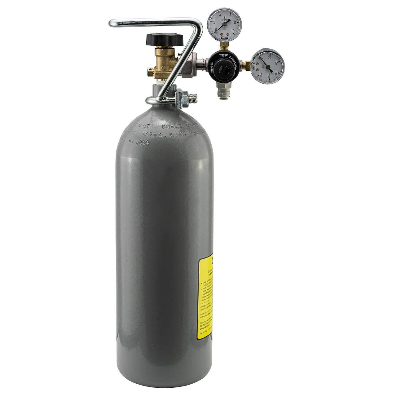 CO2 Druckminderer inkl. 2 kg CO2 Flasche geeignet für Brita Yource System Wassersprudler Sprudelsystem Sprudelgerät Sprudler