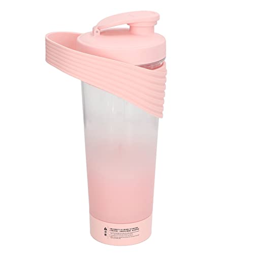 Wnesy Sport-Mischbecher, leistungsstarke elektrische Protein-Shaker-Flasche aus Silikon für Proteinmischungen 800 ml Rosa