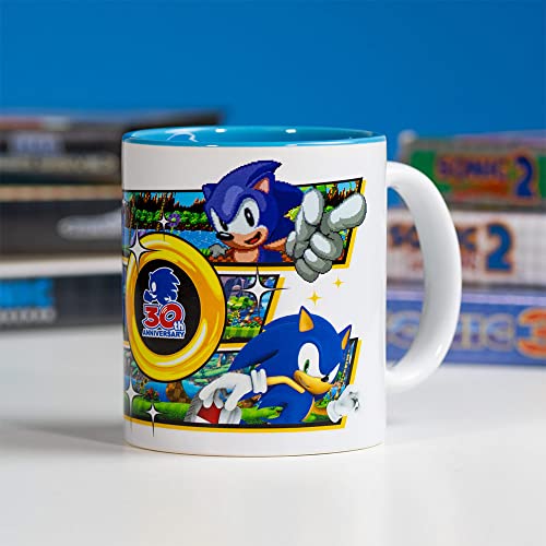 Numskull Official Sonic The Hedgehog 30th Anniversary White Ceramic Mug