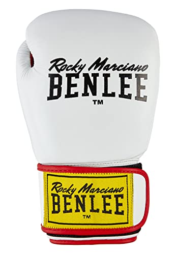 BENLEE Rocky Marciano Unisex - Erwachsene Draco Leather Boxing Glove, White/Black/Red, 16 oz