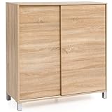 Wohnling Schuhschrank WL5.713 Holz Sonoma 100x108x37,5 cm Ablage Hoch | Design Schuhständer Groß 20 Paar Schuhe Schuhregal Flur | Schuh Aufbewahrung Platzsparend | Schuhablage Dielenmöbel Modern XXL