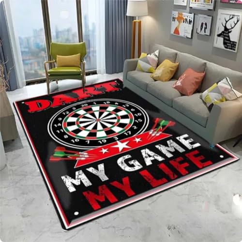 BMATIC Dartscheibe Muster 3D-Gedruckter Teppich Wohnzimmer rutschfeste Fußmatte Flur Eingangstür Bereich Teppich Schlafzimmer Dekor 60 * 90cm