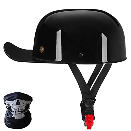 Vintage Brain-Cap · Halbschale Motorrad-Helm Jet-Helm Roller-Helm Scooter-Helm Mofa-Helm Retro Motorrad Half Helm,DOT/ECE Zertifizierung Motorradhelm for Erwachsene Herren Damen