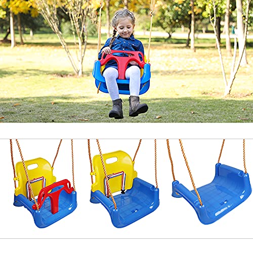 3-in-1-Schaukel für Kinder, verstellbarer Sitz, Schaukelgestell für Kinder mit Schaukelsitz, Armlehne und Sicherheitsgurt, Gartenschaukel für Babys (blau)